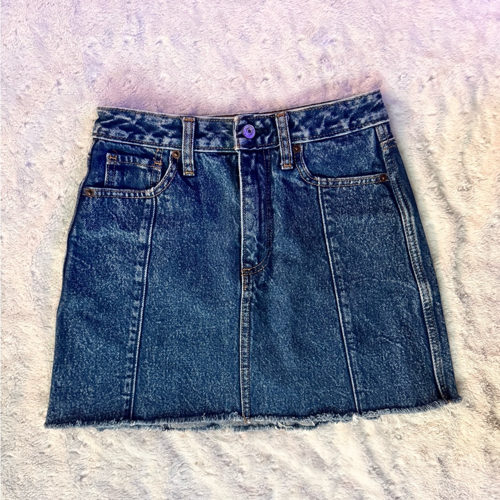 Classic Blue Denim Mini Skirt - Casual Everyday Style